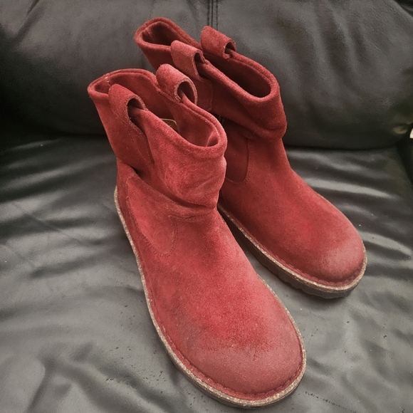 Birkenstock Luton PORT RED SUEDE ANKLE BOOTS Sz 36 Eu 5/5.5US - Picture 3 of 13